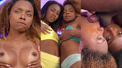 Two Babes With Big Butts Jump On A Thick Cock!