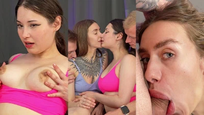 Cover for 'Foursome, Overly Plump Lips, Thick Cock, Big Tits, Cum On Face, Female Orgasm'
